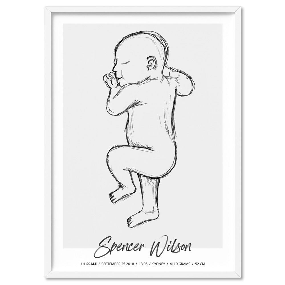 Custom birth print that captures all the important birth details