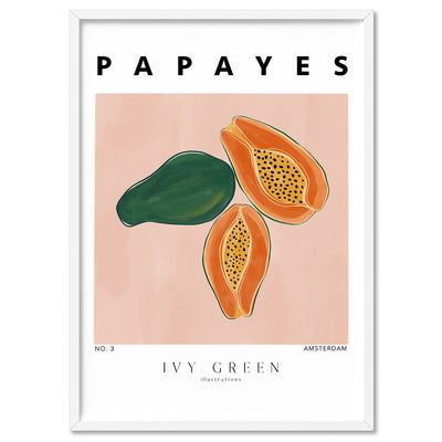 Papayes D'Art - Art Print by Ivy Green Illustrations, Poster, Stretched Canvas, or Framed Wall Art Print, shown in a white frame