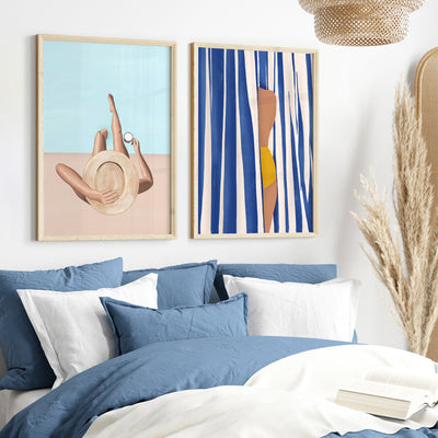 Poolside Perfection - Art Print by Ivy Green Illustrations, Poster, Stretched Canvas or Framed Wall Art, shown framed in a home interior space
