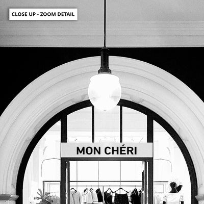 Designer Store Front Arch - Art Print, Poster, Stretched Canvas or Framed Wall Art, Close up View of Print Resolution