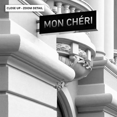 Designer Store Front Monaco Landscape - Art Print, Poster, Stretched Canvas or Framed Wall Art, Close up View of Print Resolution