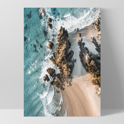 The Pass Byron Bay Aerial III - Art Print by Beau Micheli, Poster, Stretched Canvas, or Framed Wall Art Print, shown as a stretched canvas or poster without a frame