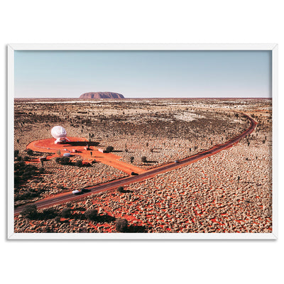 Winding Road to Uluru - Art Print by Beau Micheli, Poster, Stretched Canvas, or Framed Wall Art Print, shown in a white frame