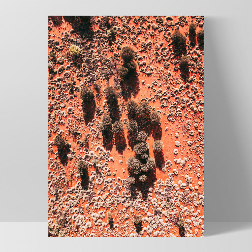 Red Earth Aerial II - Art Print by Beau Micheli, Poster, Stretched Canvas, or Framed Wall Art Print, shown as a stretched canvas or poster without a frame