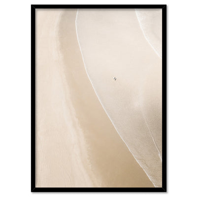 Phillip Island Shoreline Aerial - Art Print by Beau Micheli, Poster, Stretched Canvas, or Framed Wall Art Print, shown in a black frame