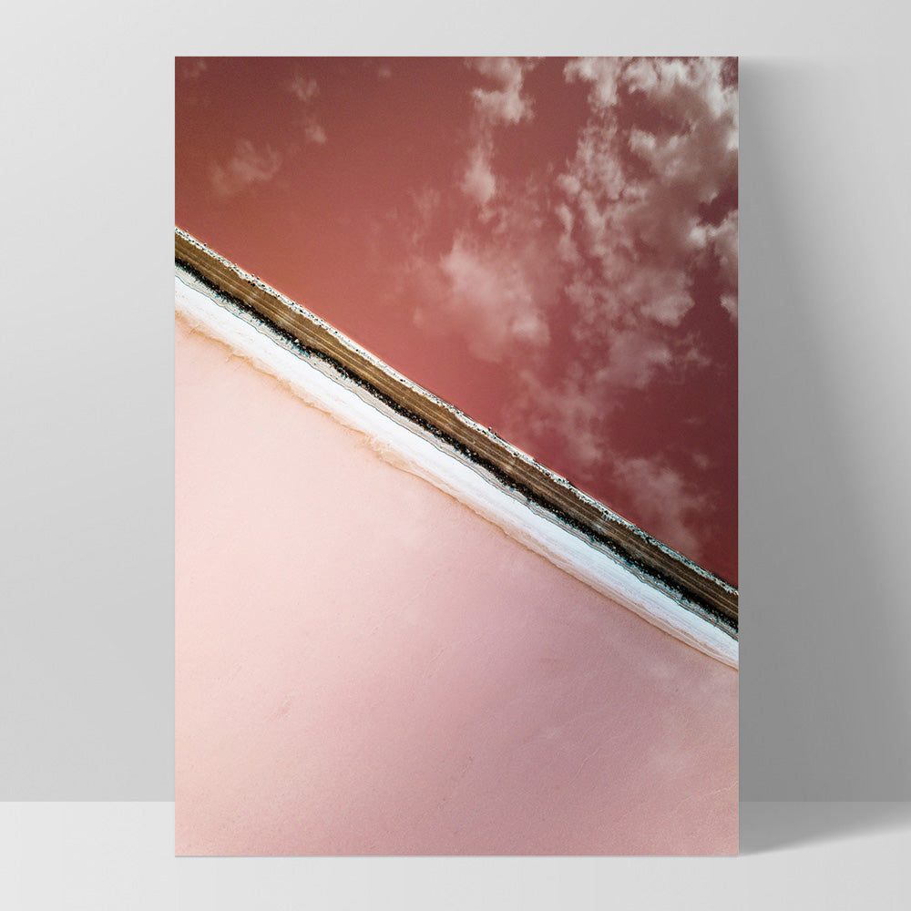 Pink Lake at Hutt Lagoon II - Art Print by Beau Micheli, Poster, Stretched Canvas, or Framed Wall Art Print, shown as a stretched canvas or poster without a frame
