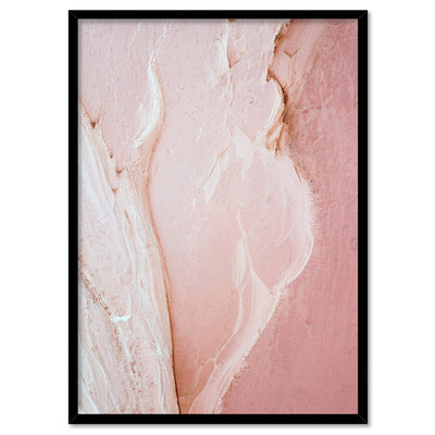 Pink Lake at Hutt Lagoon III - Art Print by Beau Micheli, Poster, Stretched Canvas, or Framed Wall Art Print, shown in a black frame