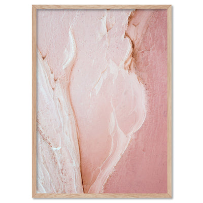 Pink Lake at Hutt Lagoon III - Art Print by Beau Micheli, Poster, Stretched Canvas, or Framed Wall Art Print, shown in a natural timber frame