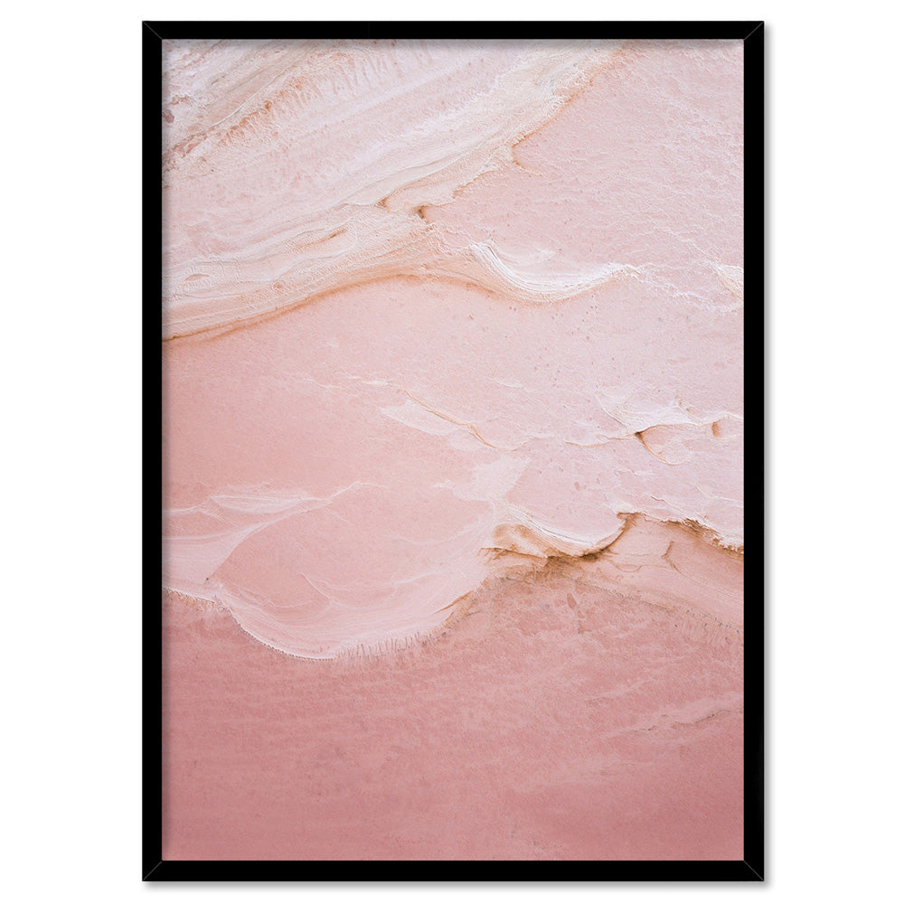 Pink Lake at Hutt Lagoon IV - Art Print by Beau Micheli, Poster, Stretched Canvas, or Framed Wall Art Print, shown in a black frame