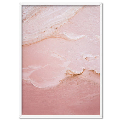 Pink Lake at Hutt Lagoon IV - Art Print by Beau Micheli, Poster, Stretched Canvas, or Framed Wall Art Print, shown in a white frame