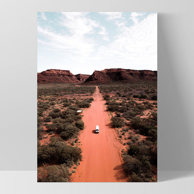 Red Earth Road Kennedy Range - Art Print by Beau Micheli, Poster, Stretched Canvas, or Framed Wall Art Print, shown as a stretched canvas or poster without a frame