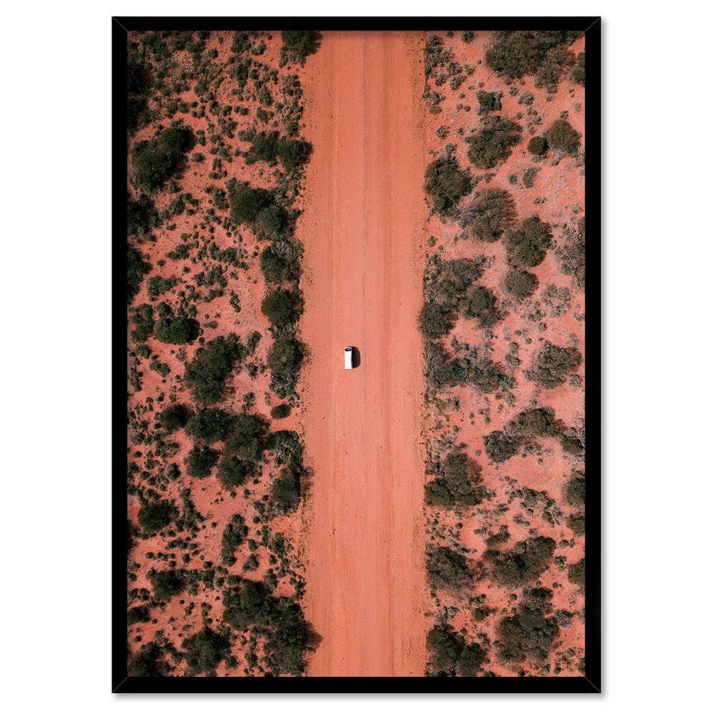 Red Earth Road II Kennedy Range - Art Print by Beau Micheli, Poster, Stretched Canvas, or Framed Wall Art Print, shown in a black frame