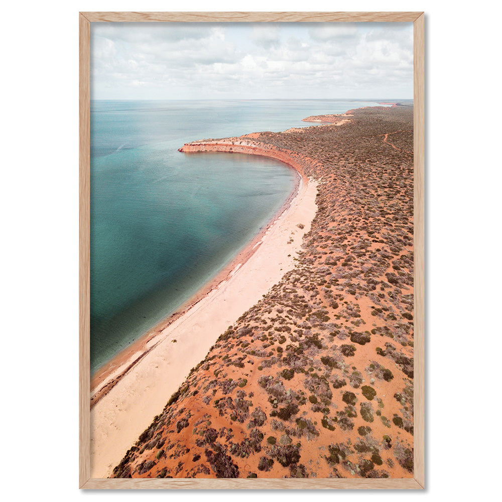 Kalbarri Beach Western Australia - Art Print by Beau Micheli, Poster, Stretched Canvas, or Framed Wall Art Print, shown in a natural timber frame