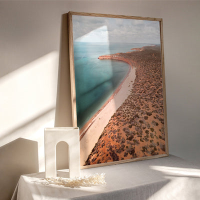 Kalbarri Beach Western Australia - Art Print by Beau Micheli, Poster, Stretched Canvas or Framed Wall Art Prints, shown framed in a room