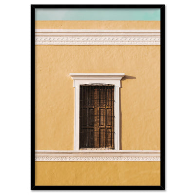 Casa De Amarilla Mexico - Art Print by Beau Micheli, Poster, Stretched Canvas, or Framed Wall Art Print, shown in a black frame