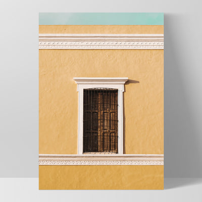 Casa De Amarilla Mexico - Art Print by Beau Micheli, Poster, Stretched Canvas, or Framed Wall Art Print, shown as a stretched canvas or poster without a frame