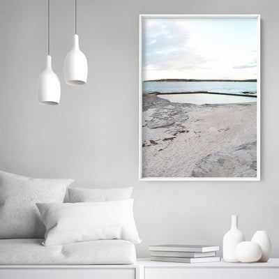 South Cronulla Rock Pool at Dusk - Art Print, Poster, Stretched Canvas or Framed Wall Art Prints, shown framed in a room