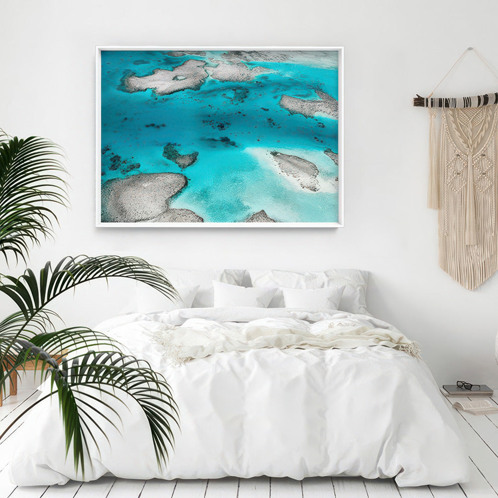 The Reef Landscape - Art Print, Poster, Stretched Canvas or Framed Wall Art Prints, shown framed in a room