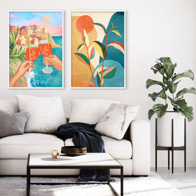 Colorful Branching Out II - Art Print by CityArt, Poster, Stretched Canvas or Framed Wall Art, shown framed in a home interior space