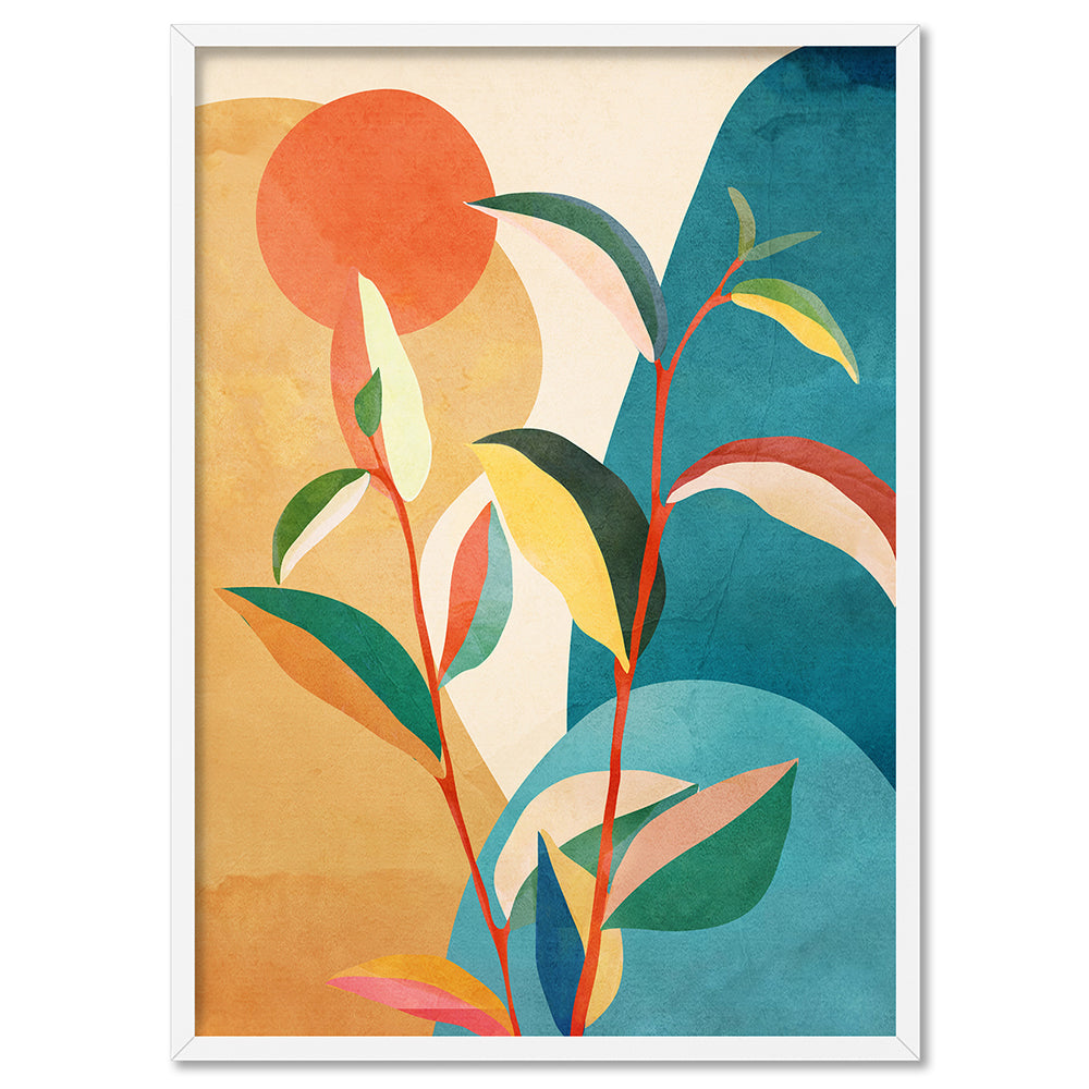 Colorful Branching Out II - Art Print by CityArt, Poster, Stretched Canvas, or Framed Wall Art Print, shown in a white frame