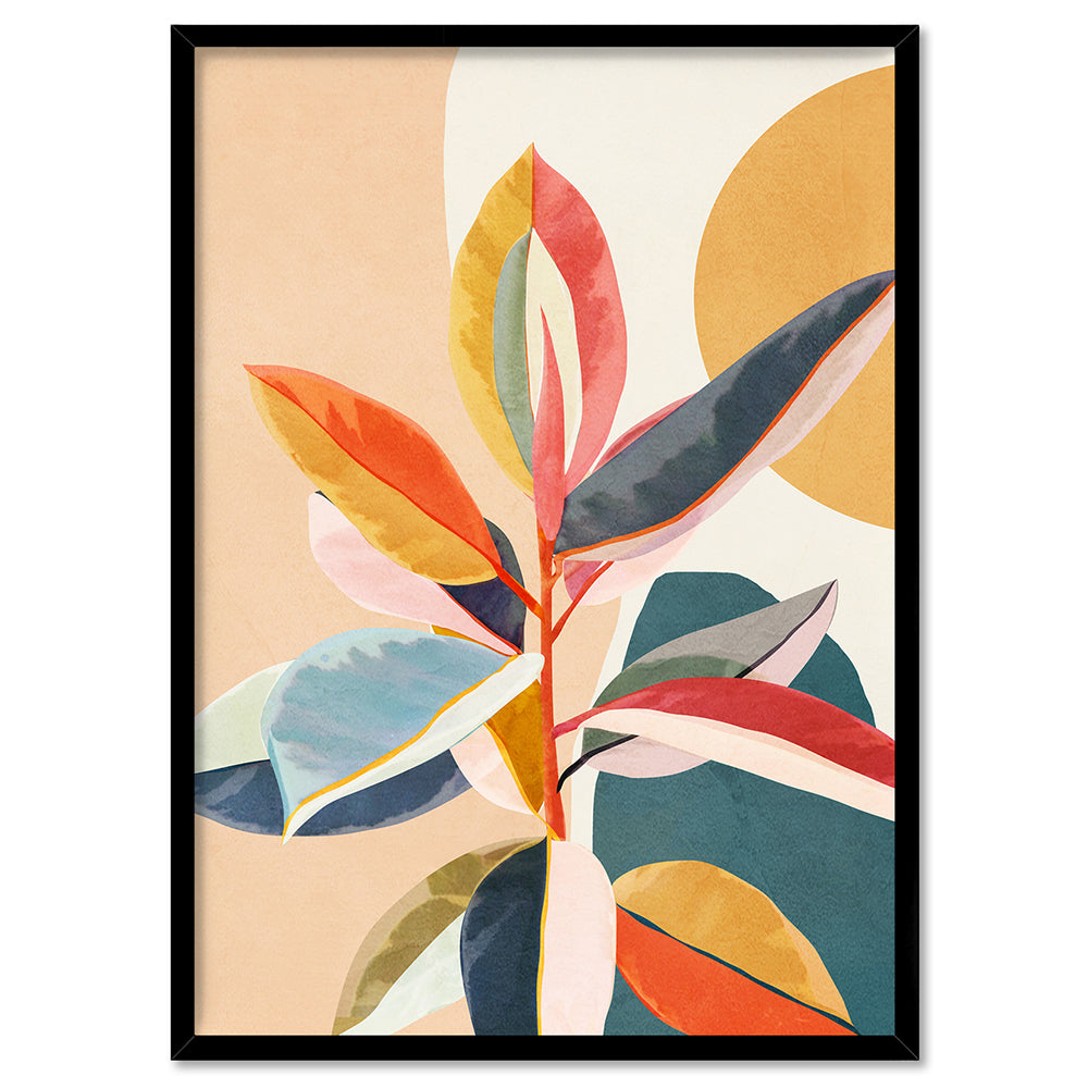 Colorful Branching Out III - Art Print by CityArt, Poster, Stretched Canvas, or Framed Wall Art Print, shown in a black frame