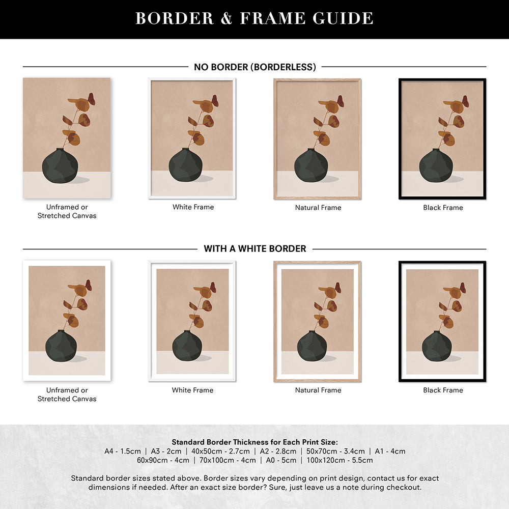 Eucalyptus Decoration I - Art Print by CityArt, Poster, Stretched Canvas or Framed Wall Art, Showing White , Black, Natural Frame Colours, No Frame (Unframed) or Stretched Canvas, and With or Without White Borders