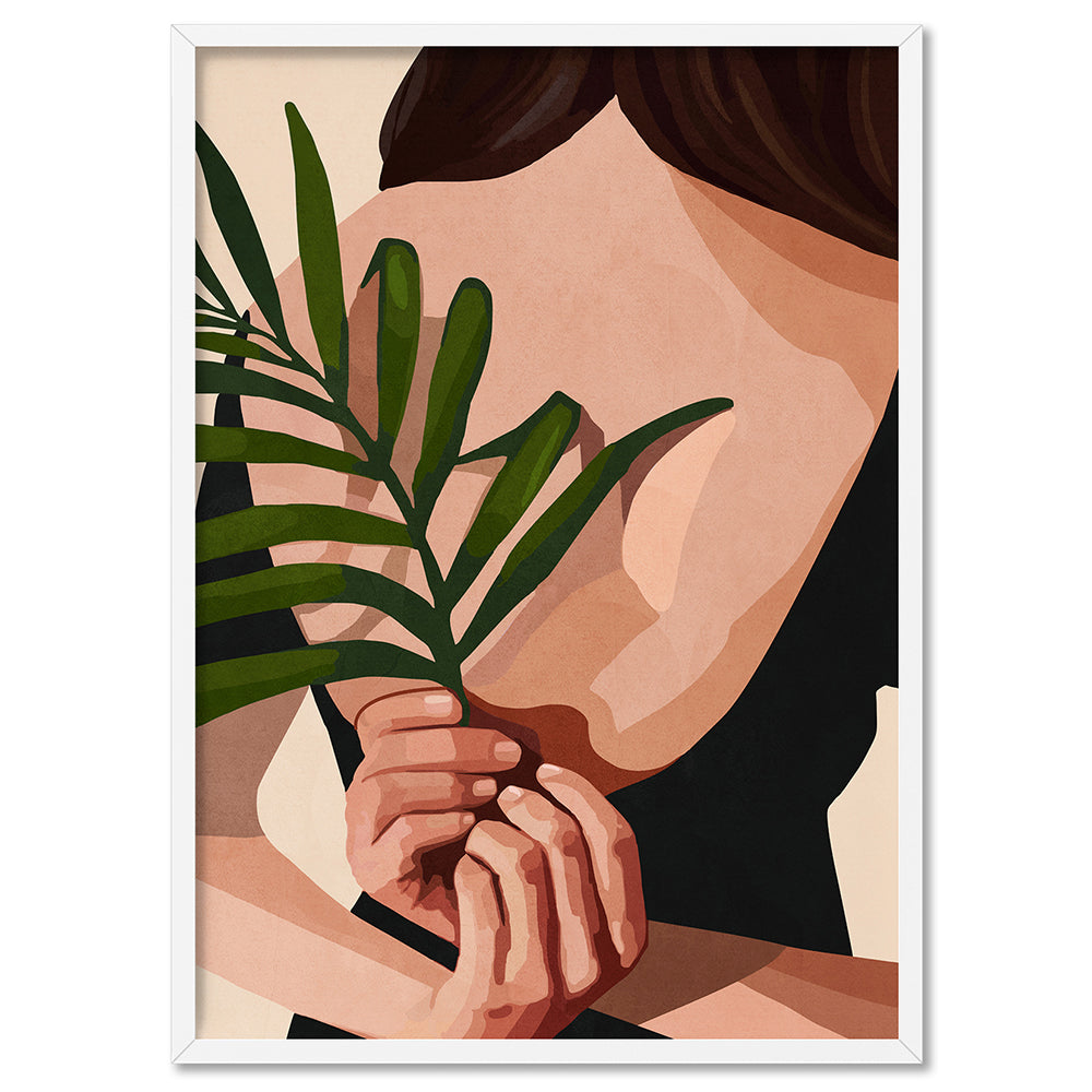 Little Leaf Behind my Back - Art Print by CityArt, Poster, Stretched Canvas, or Framed Wall Art Print, shown in a white frame