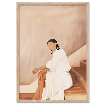 Lady in Waiting - Art Print by CityArt, Poster, Stretched Canvas, or Framed Wall Art Print, shown in a natural timber frame