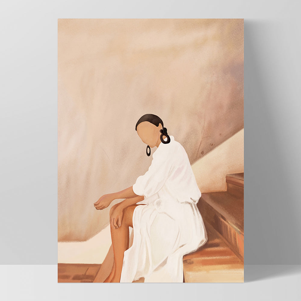 Lady in Waiting - Art Print by CityArt, Poster, Stretched Canvas, or Framed Wall Art Print, shown as a stretched canvas or poster without a frame