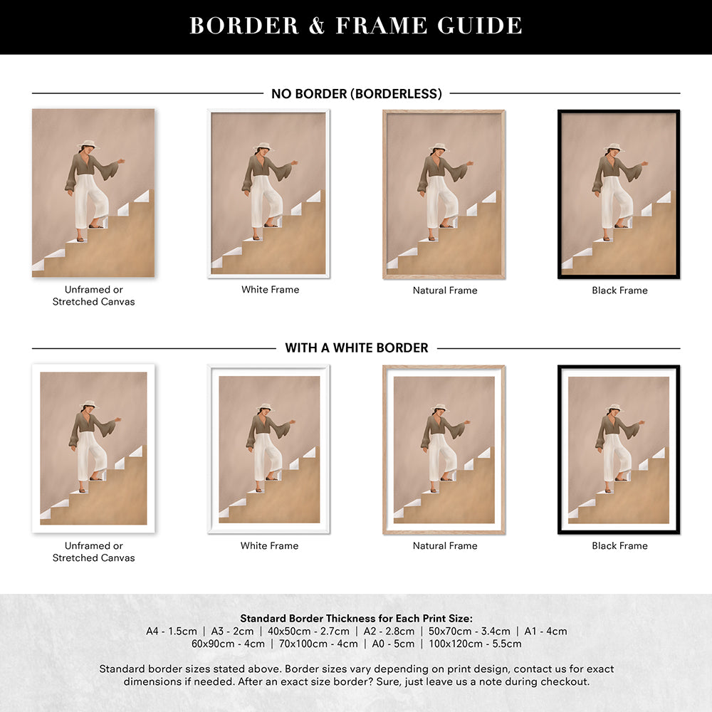 Stepping Up - Art Print by CityArt, Poster, Stretched Canvas or Framed Wall Art, Showing White , Black, Natural Frame Colours, No Frame (Unframed) or Stretched Canvas, and With or Without White Borders