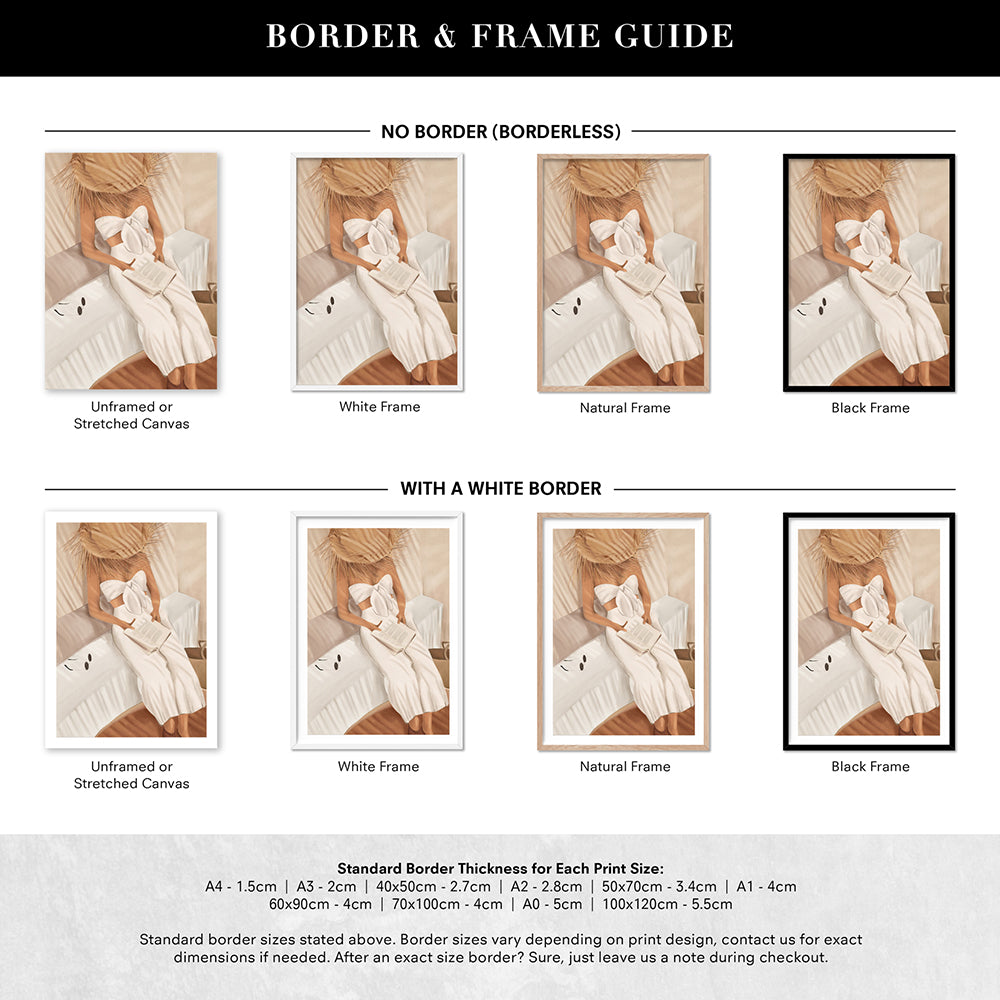 Summer Reading II - Art Print by CityArt, Poster, Stretched Canvas or Framed Wall Art, Showing White , Black, Natural Frame Colours, No Frame (Unframed) or Stretched Canvas, and With or Without White Borders