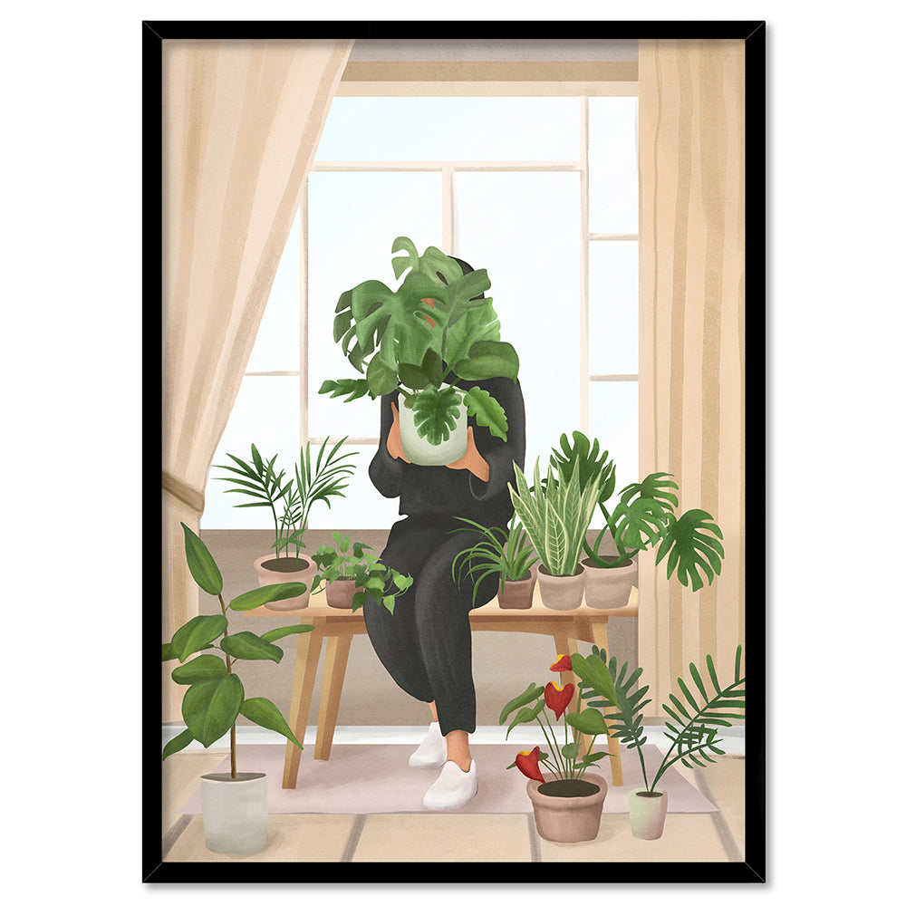 My Little Garden - Art Print by CityArt, Poster, Stretched Canvas, or Framed Wall Art Print, shown in a black frame