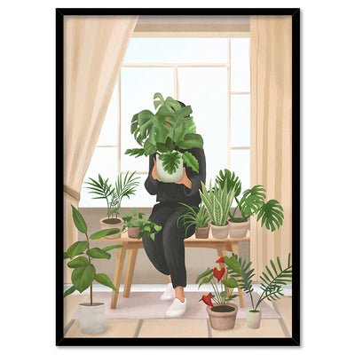 My Little Garden - Art Print by CityArt, Poster, Stretched Canvas, or Framed Wall Art Print, shown in a black frame