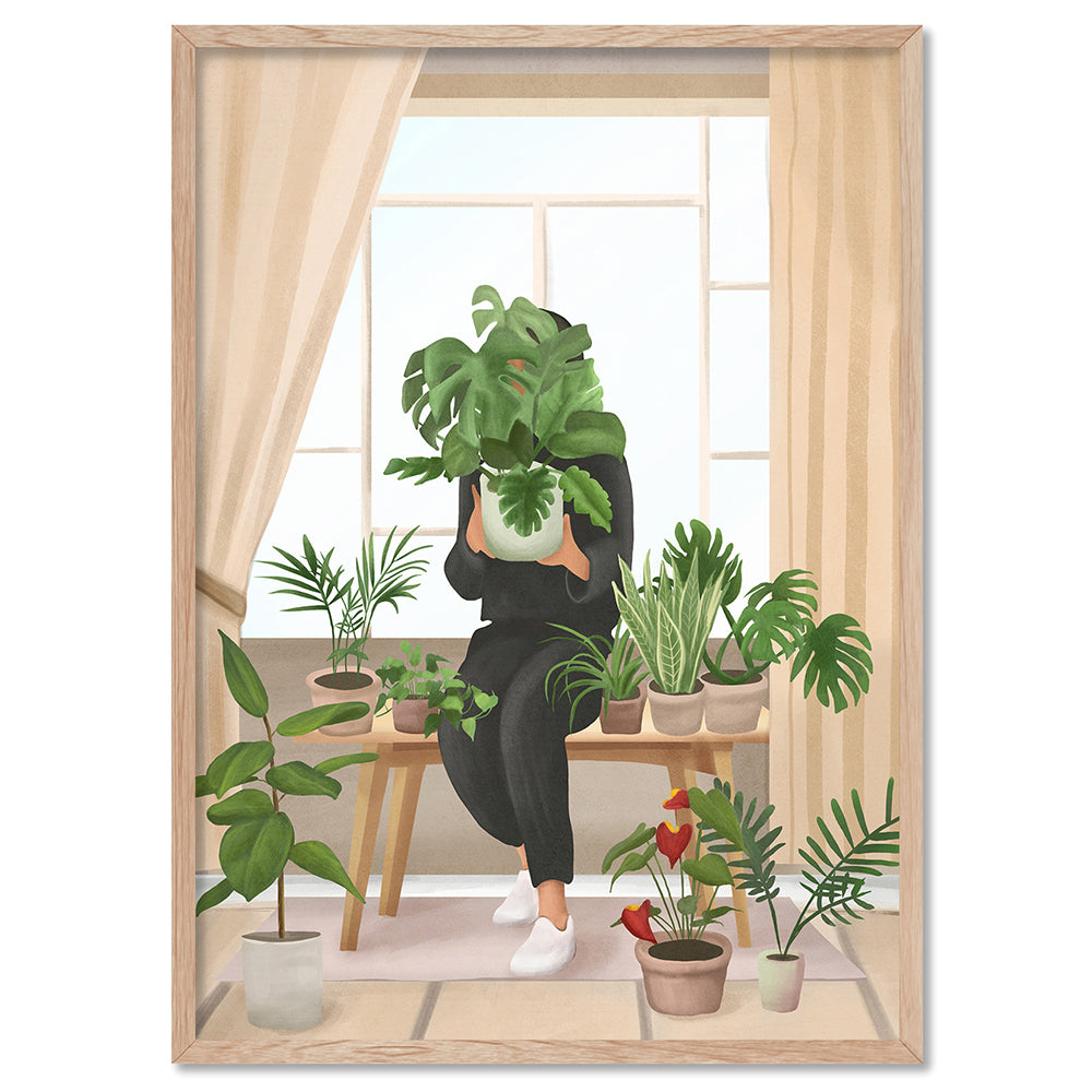 My Little Garden - Art Print by CityArt, Poster, Stretched Canvas, or Framed Wall Art Print, shown in a natural timber frame