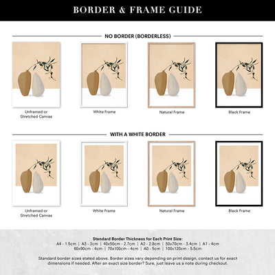 Couple Of Vases - Art Print by CityArt, Poster, Stretched Canvas or Framed Wall Art, Showing White , Black, Natural Frame Colours, No Frame (Unframed) or Stretched Canvas, and With or Without White Borders