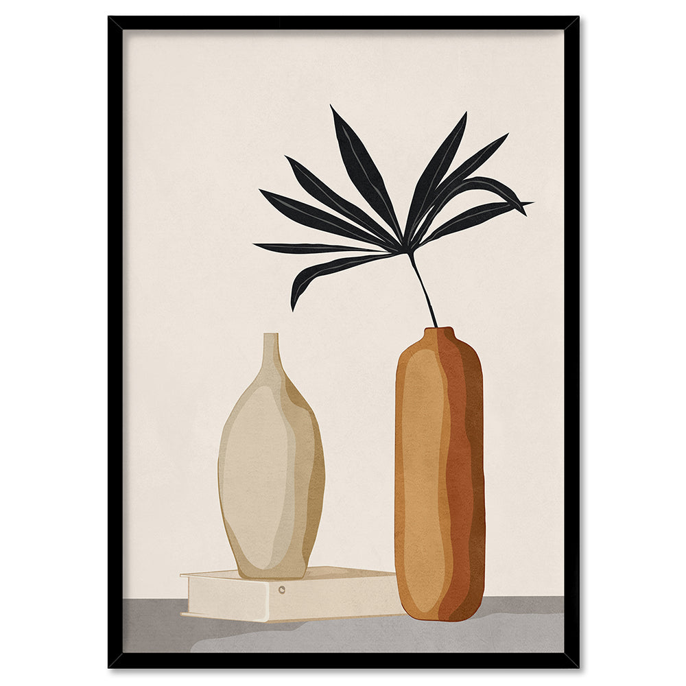 Couple Of Vases II - Art Print by CityArt, Poster, Stretched Canvas, or Framed Wall Art Print, shown in a black frame