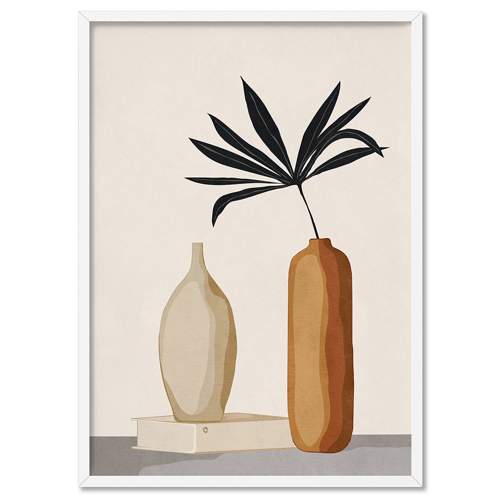 Couple Of Vases II - Art Print by CityArt, Poster, Stretched Canvas, or Framed Wall Art Print, shown in a white frame