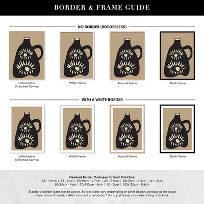 Modern Abstract Vase - Art Print by CityArt, Poster, Stretched Canvas or Framed Wall Art, Showing White , Black, Natural Frame Colours, No Frame (Unframed) or Stretched Canvas, and With or Without White Borders