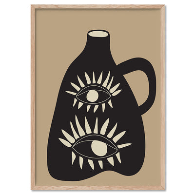 Modern Abstract Vase - Art Print by CityArt, Poster, Stretched Canvas, or Framed Wall Art Print, shown in a natural timber frame