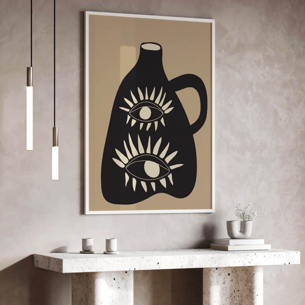 Modern Abstract Vase - Art Print by CityArt, Poster, Stretched Canvas or Framed Wall Art Prints, shown framed in a room