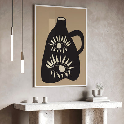 Modern Abstract Vase - Art Print by CityArt, Poster, Stretched Canvas or Framed Wall Art Prints, shown framed in a room