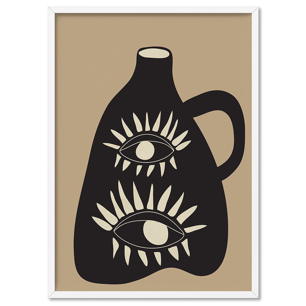 Modern Abstract Vase - Art Print by CityArt, Poster, Stretched Canvas, or Framed Wall Art Print, shown in a white frame