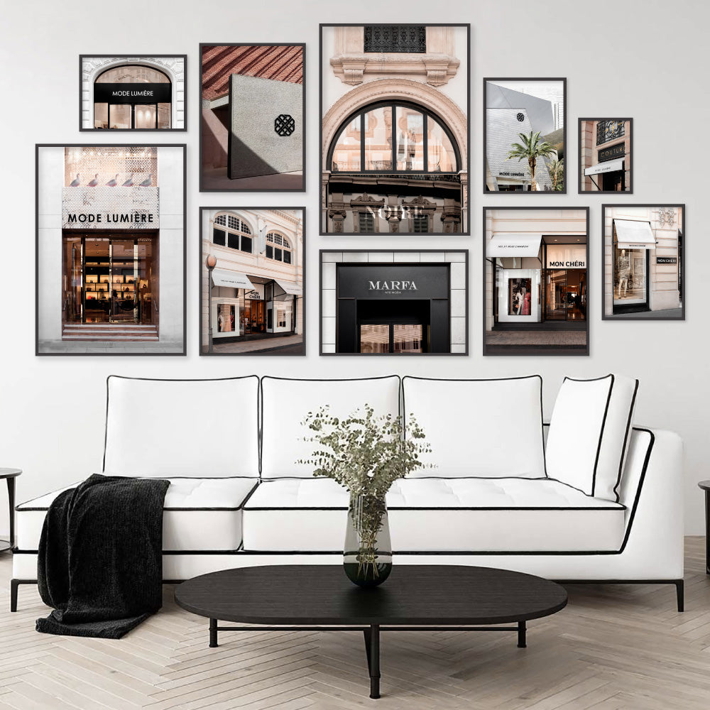 Marfa Store Entrance - Art Print, Poster, Stretched Canvas or Framed Wall Art, shown framed in a home interior space