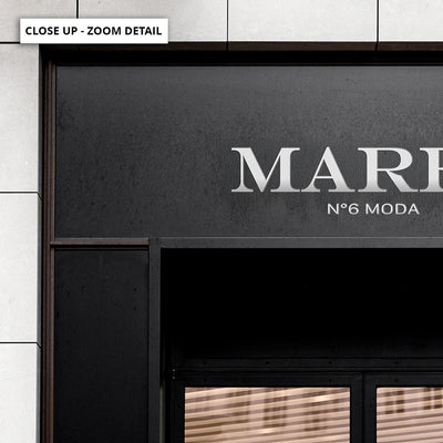 Marfa Store Entrance - Art Print, Poster, Stretched Canvas or Framed Wall Art, Close up View of Print Resolution