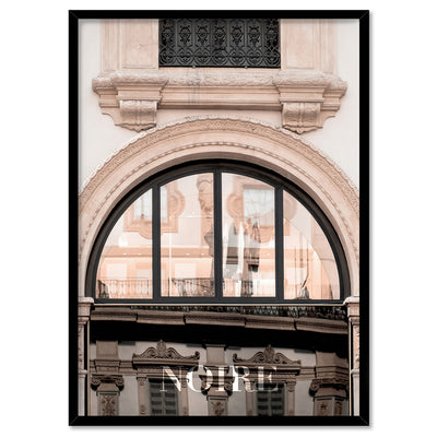 Niore  Arch in Blush - Art Print, Poster, Stretched Canvas, or Framed Wall Art Print, shown in a black frame