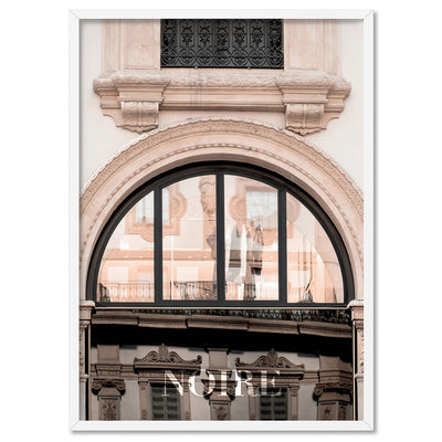 Niore  Arch in Blush - Art Print, Poster, Stretched Canvas, or Framed Wall Art Print, shown in a white frame