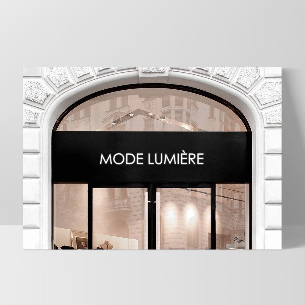 Mode Lumiere Arch Entrance in Blush - Art Print, Poster, Stretched Canvas, or Framed Wall Art Print, shown as a stretched canvas or poster without a frame