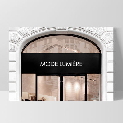 Mode Lumiere Arch Entrance in Blush - Art Print, Poster, Stretched Canvas, or Framed Wall Art Print, shown as a stretched canvas or poster without a frame
