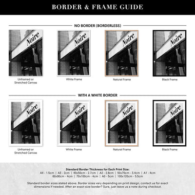 Niore Entrance B&W - Art Print, Poster, Stretched Canvas or Framed Wall Art, Showing White , Black, Natural Frame Colours, No Frame (Unframed) or Stretched Canvas, and With or Without White Borders