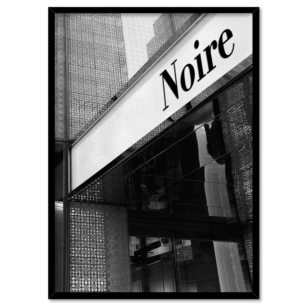 Niore Entrance B&W - Art Print, Poster, Stretched Canvas, or Framed Wall Art Print, shown in a black frame